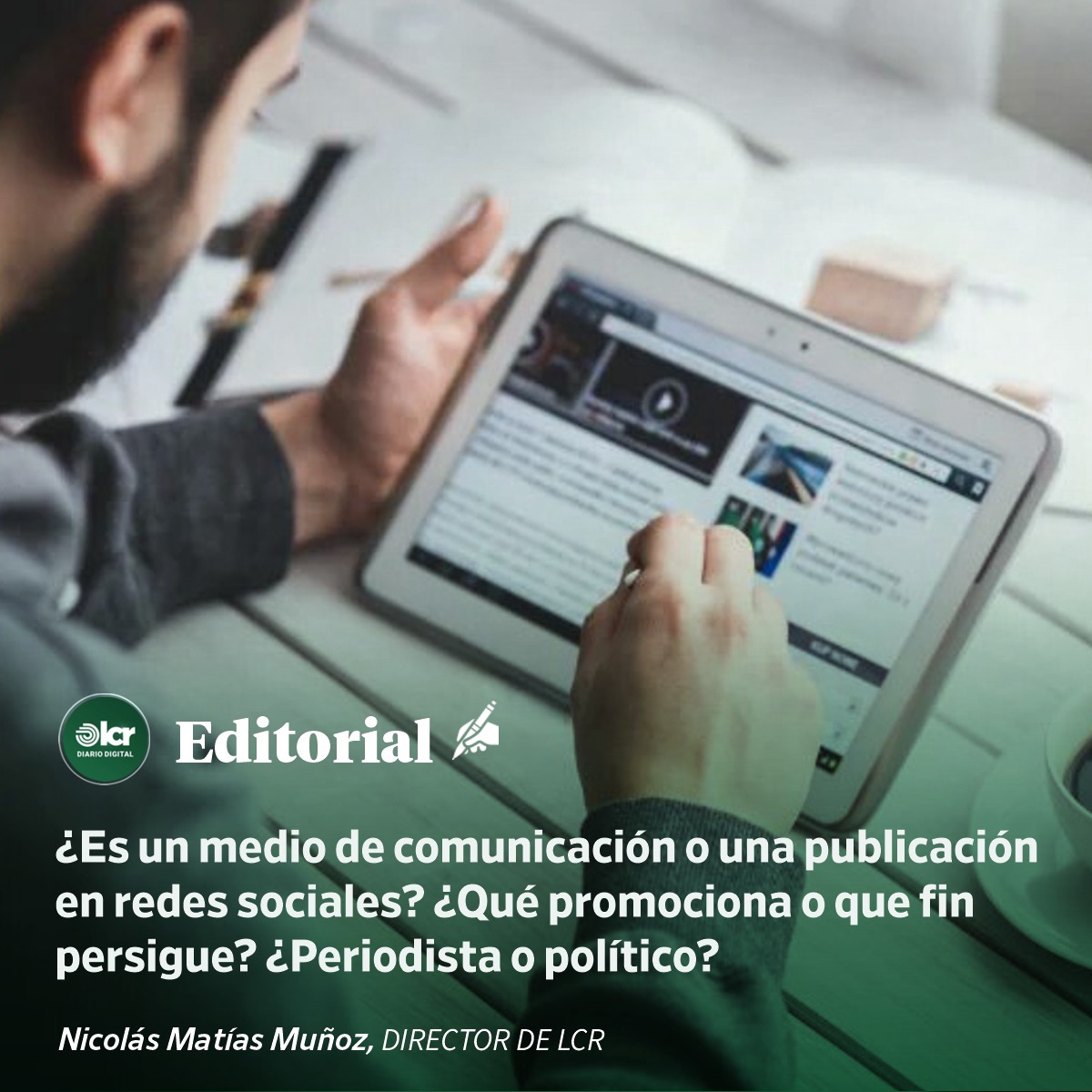 ¿Es un medio de comunicación o una publicación en redes sociales? ¿Qué promociona o qué fin persigue? ¿Periodista o político?