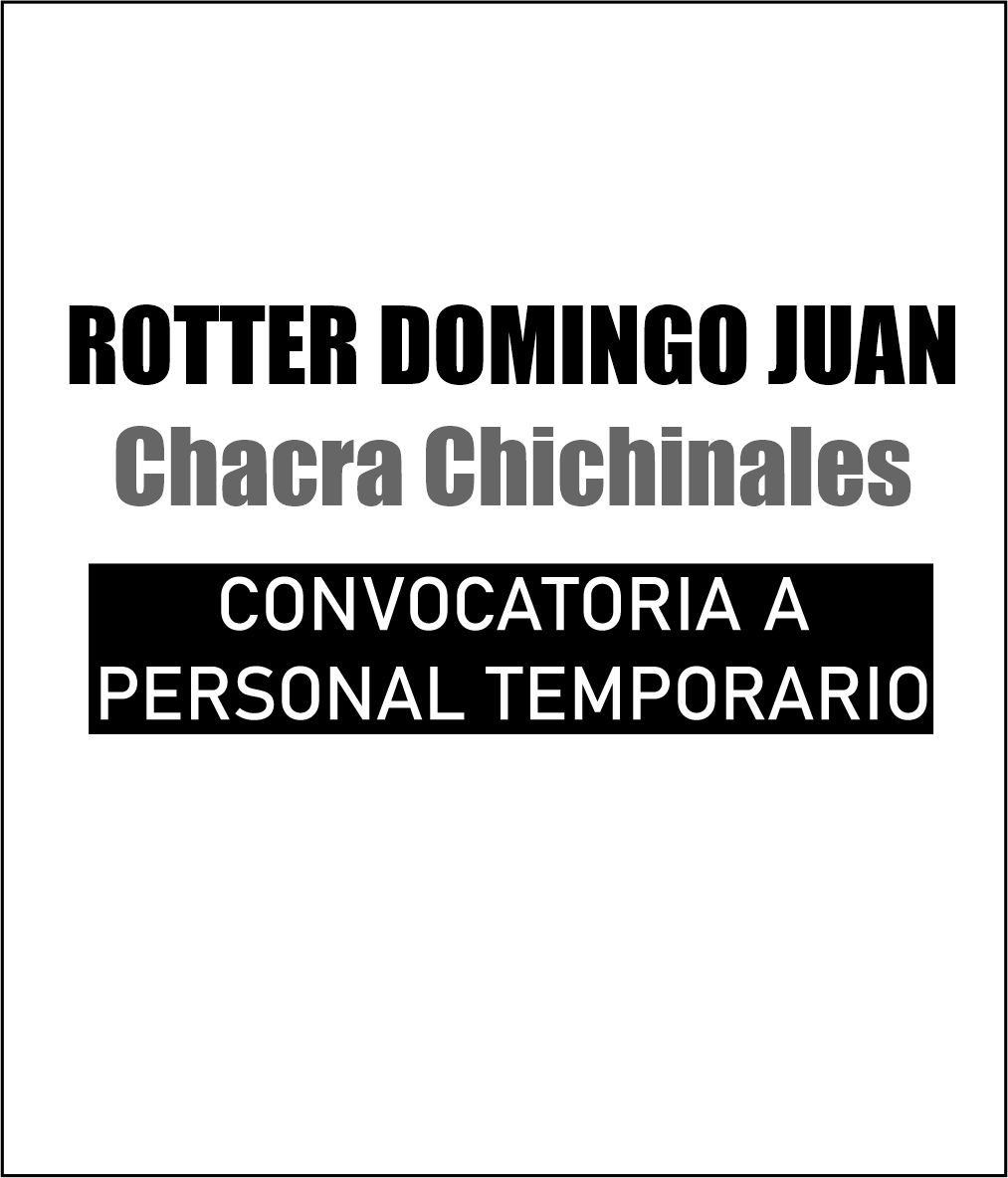CONVOCATORIA A PERSONAL TEMPORARIO: ROTTER DOMINGO JUAN