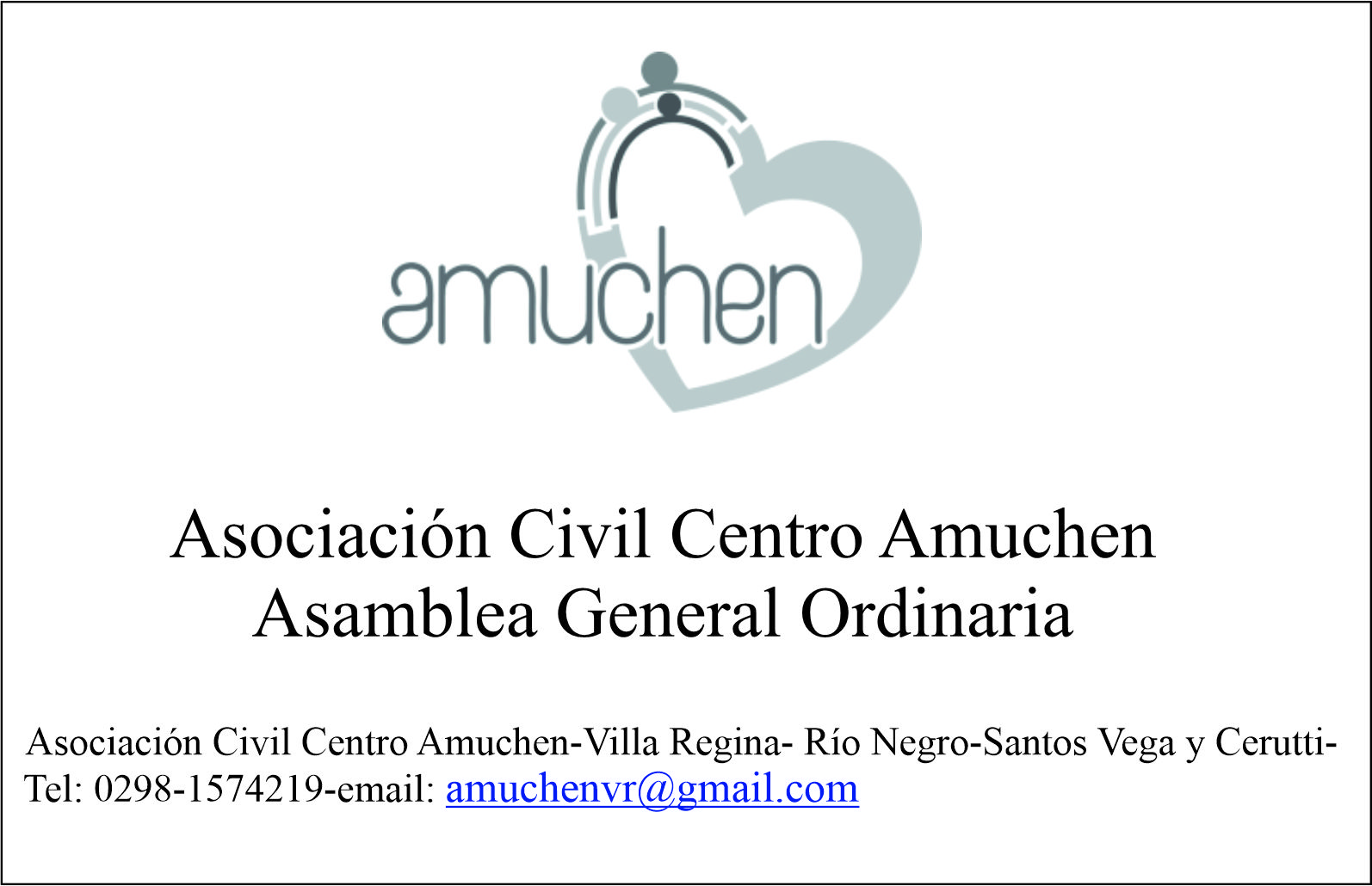Asociación Civil Centro Amuchen: Asamblea General Ordinaria (fuera de término)